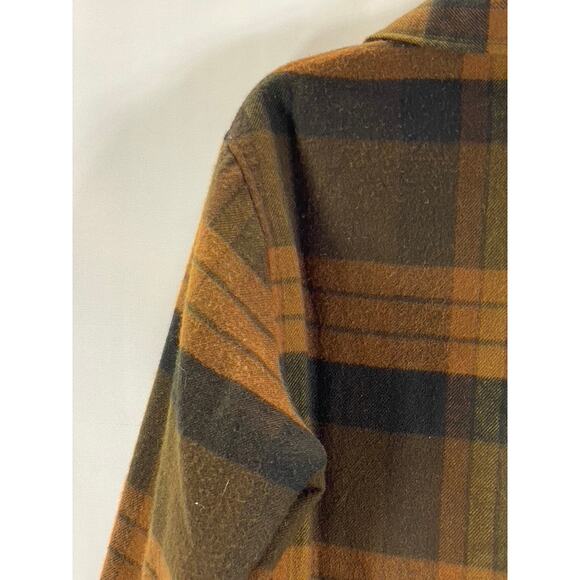 VOLCOM Men's Brown Plaid Workwear Wool-Blend Button-Up Jacket SZ M - Picture 7 of 12